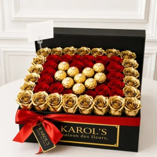 Caja deluxe dorado- rojo