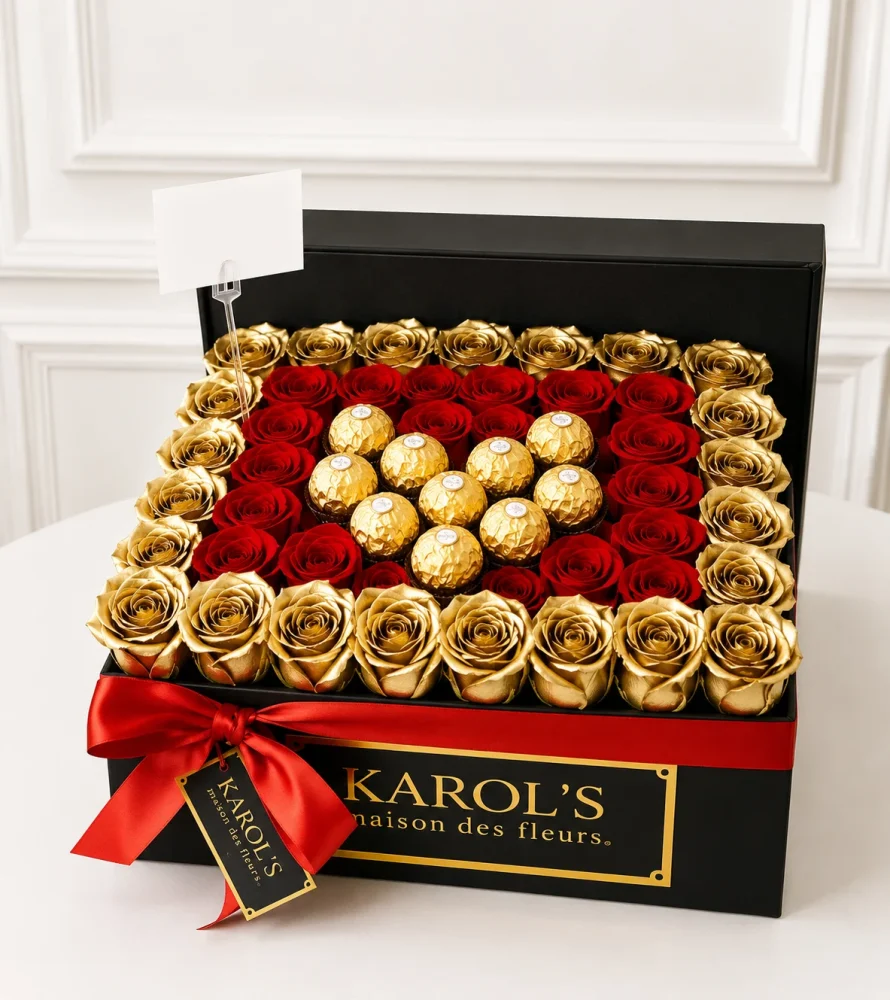 Caja deluxe dorado- rojo
