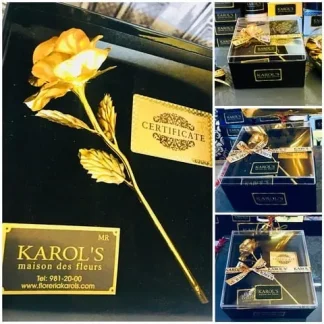 Rosa chapeada oro 24k
