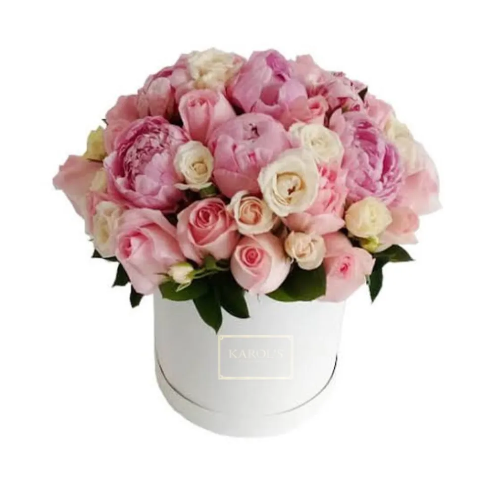 Peonias en caja