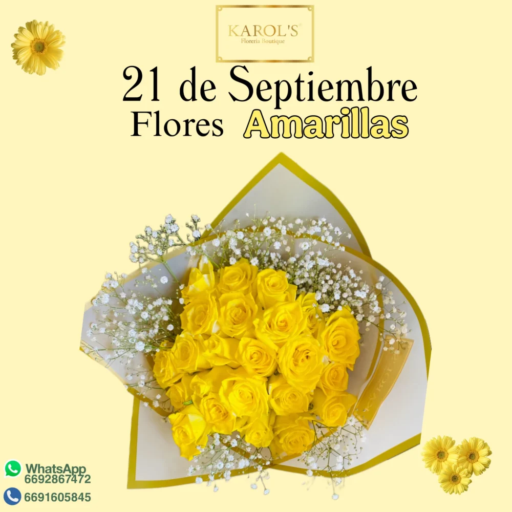 24 rosas amarillas