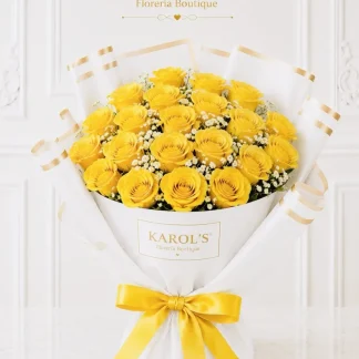 24 rosas amarillas