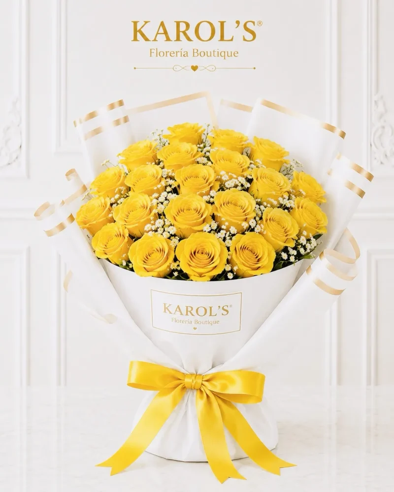 24 rosas amarillas