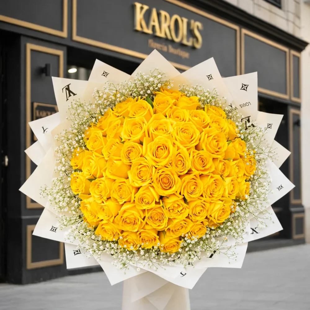 50 rosas amarillas