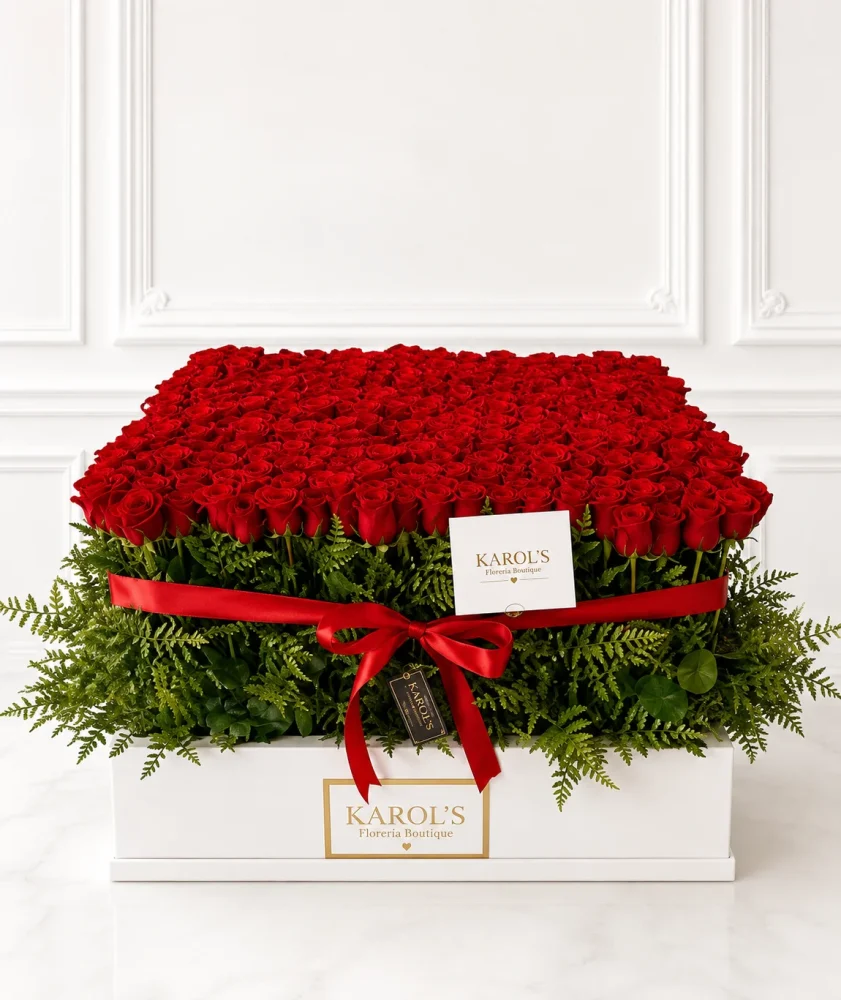 500 rosas en caja