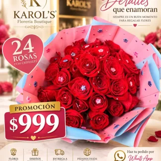 24 rosas y cristales 💠💎♦️