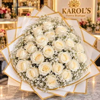 24 Rosas blancas